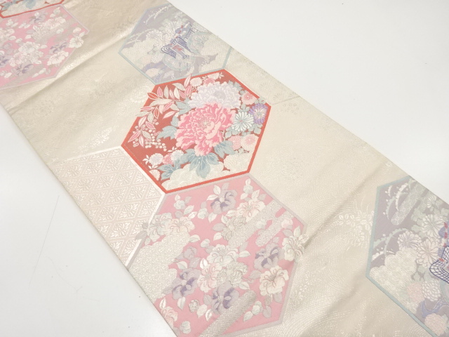 JAPANESE KIMONO / ANTIQUE FUKURO OBI / SILK / WOVEN KIKKO